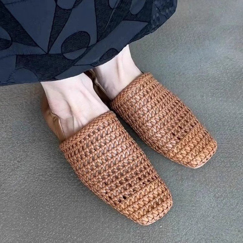 Ayollar uchun to'qilgan oson kiyiladigan mokasinalar mikrotoʻqimachilik nafas oladigan, sirpanmaydigan yozgi poyabzal