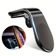 L-Shaped Magnetic Car Phone Mount Aluminum Alloy Dashboard Holder for Smartphones