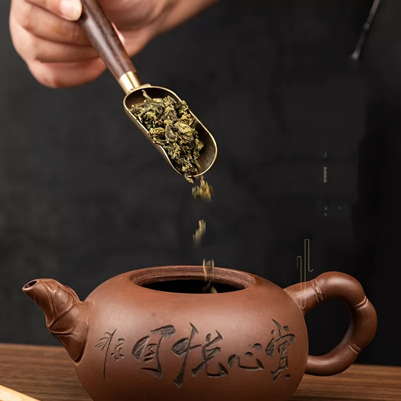 Solid Wood Tea Set with Spoon Clip and Tweezers for Home Office Restaurant