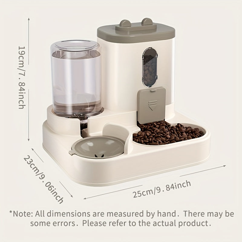 Automatic Cat Feeder and Water Dispenser Non-Electric Plastic Food and Water Station