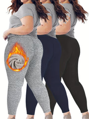 Women's Plus Size Thick Warm High Waist Leggings for Fall Winter