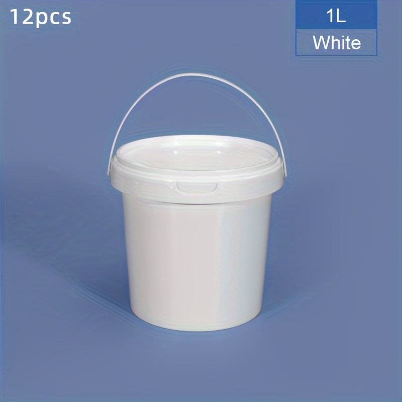 12-Piece Clear Round Plastic Food Storage Containers with Handles, Microwave Safe