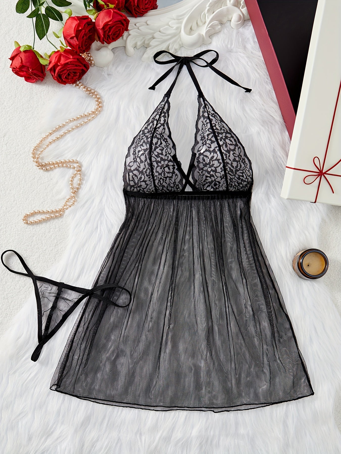 Seductive Women's Lingerie Set with Thong and Panties