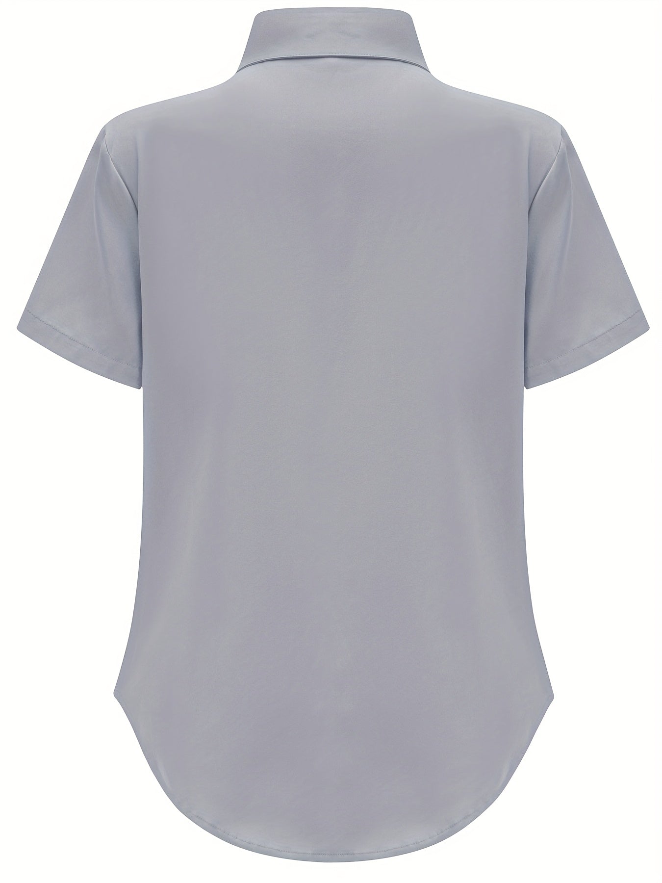 Women's Plus Size Casual Short Sleeve Shirt with Asymmetrical Hem