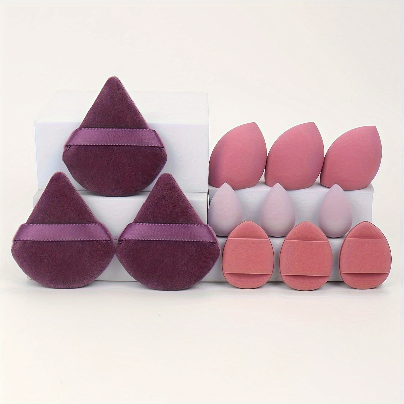 12pcs Makeup Sponge Set with Loose Powder Puffs Mini Air Cushion Puffs Latex-Free