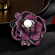 Ayollar uchun zargarlik buyumlari Zamonaviy Camellia brosh pin sun'iy marjon bezaklari