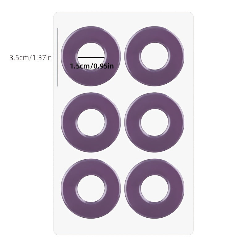 6 Pcs Unisex Reusable Gel Foot Pads Soft Cushions for Callus Blisters Purple