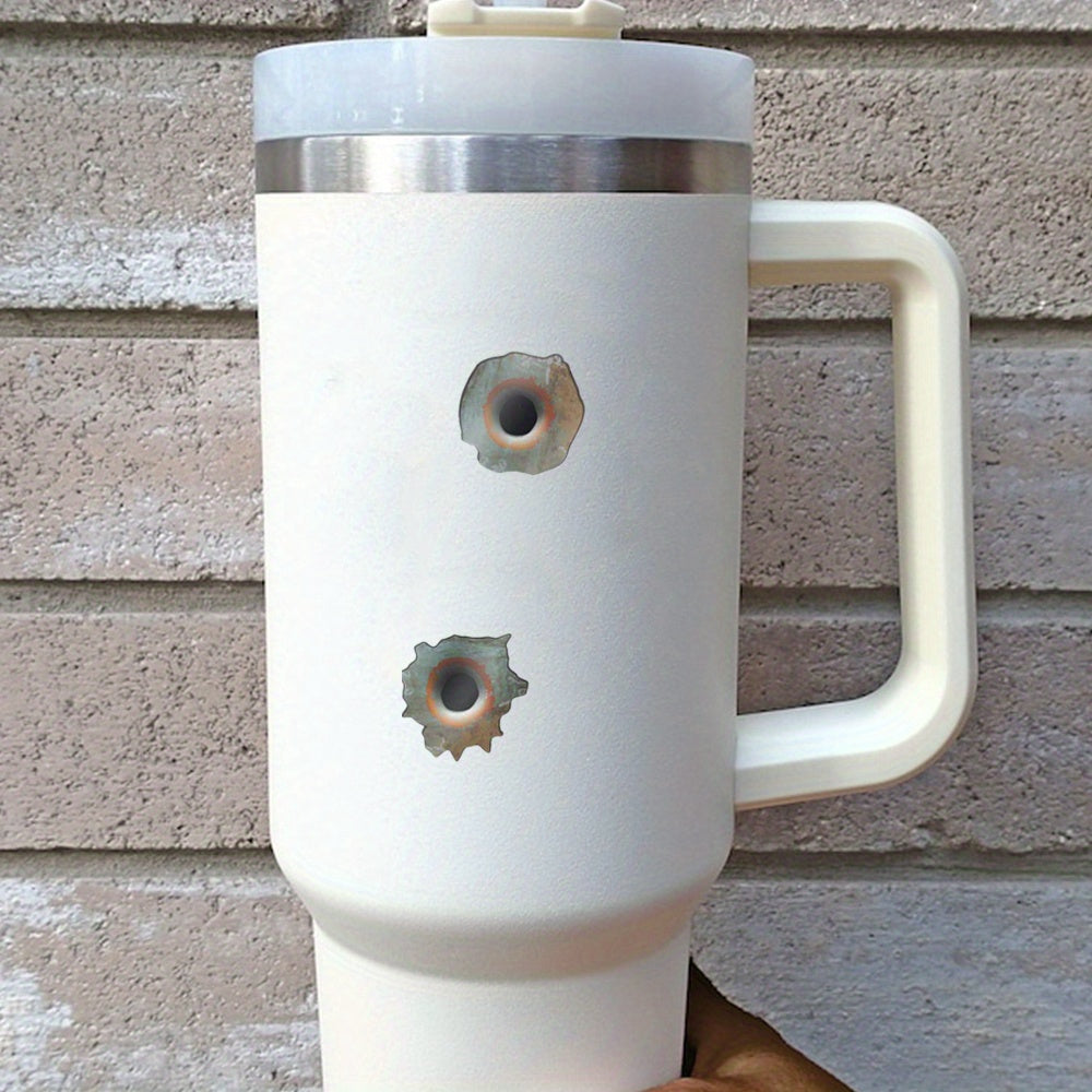 6pcs Rusty Bullet Hole 3D Film Stickers for Vehicles Large Caliber Realistic