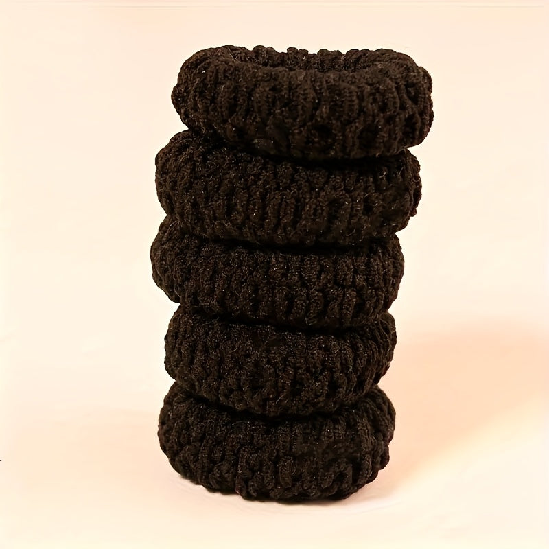 Women's Thick Elastic Hair Ties Set Durable Strong Ponytail Holders