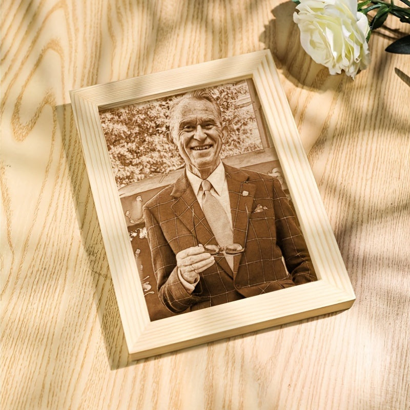 Уникальный фото подарок - Ручная резьба по дереву в рамке - Идеально подходит для празднования дней рождения, юбилеев, свадеб, Дня святого Валентина или для улучшения домашнего декора - Подходит для возрастной группы 14+