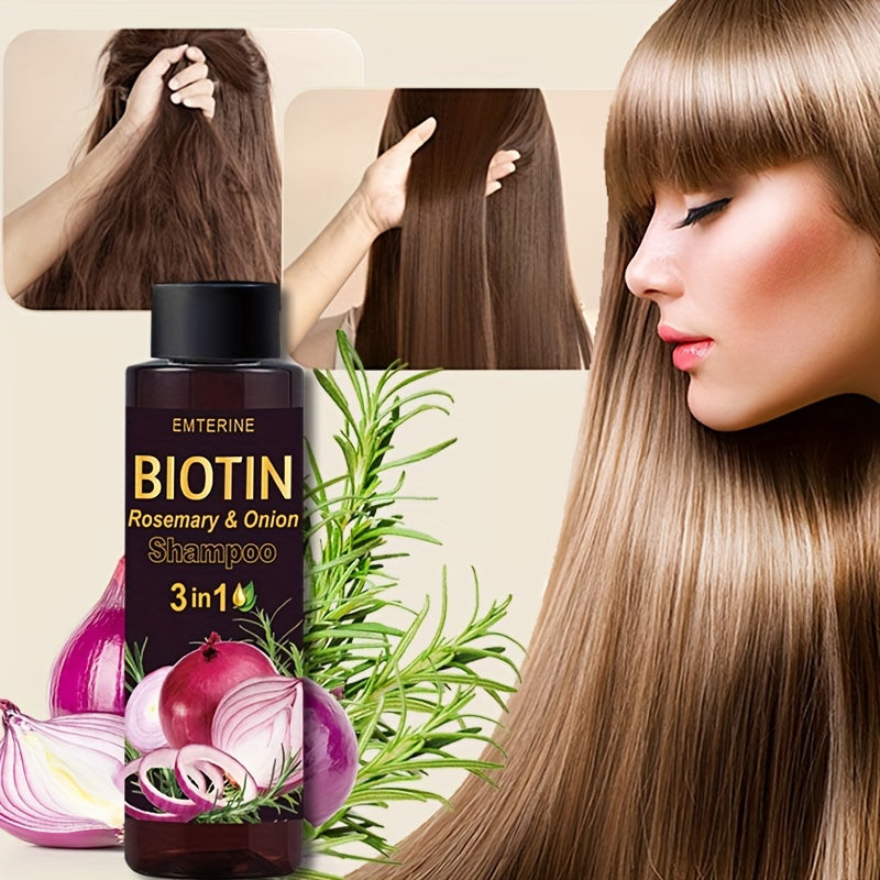 3-in-1 Biotin Rosemary Onion Shampoo for Dry Frizzy Hair 100g