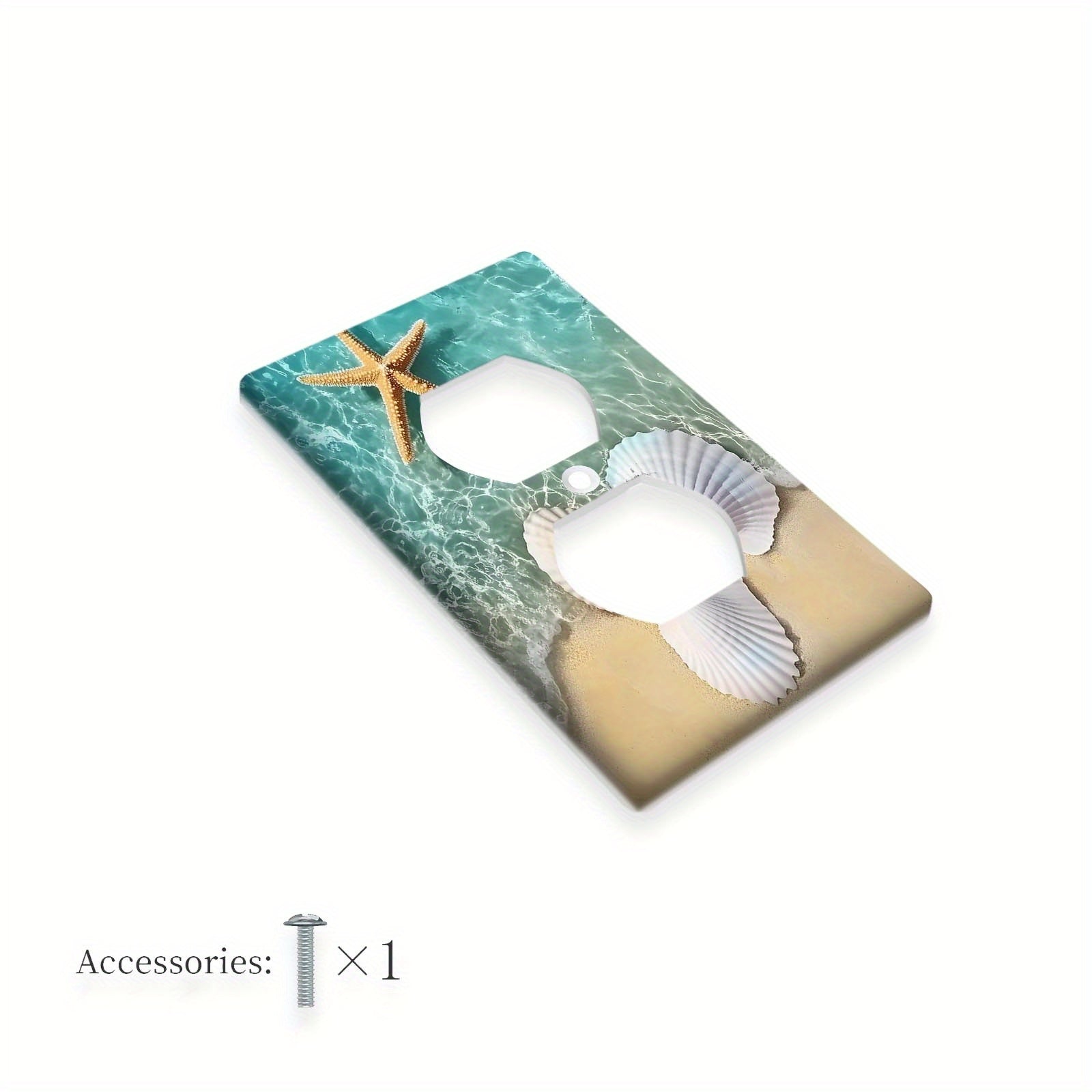 Beach Shell Starfish Wall Plate Decorative Light Switch Cover Indoor Outdoor Easy to Clean