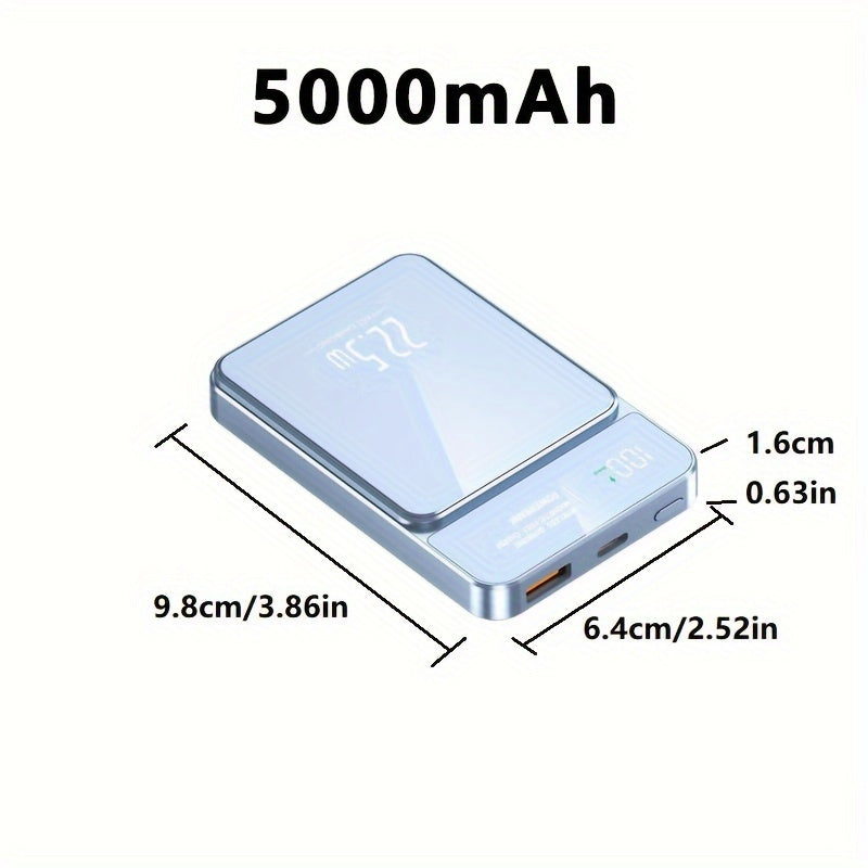 5000mAh Power Bank with Digital Display Magnetic Fast Charging 15W 22.5W