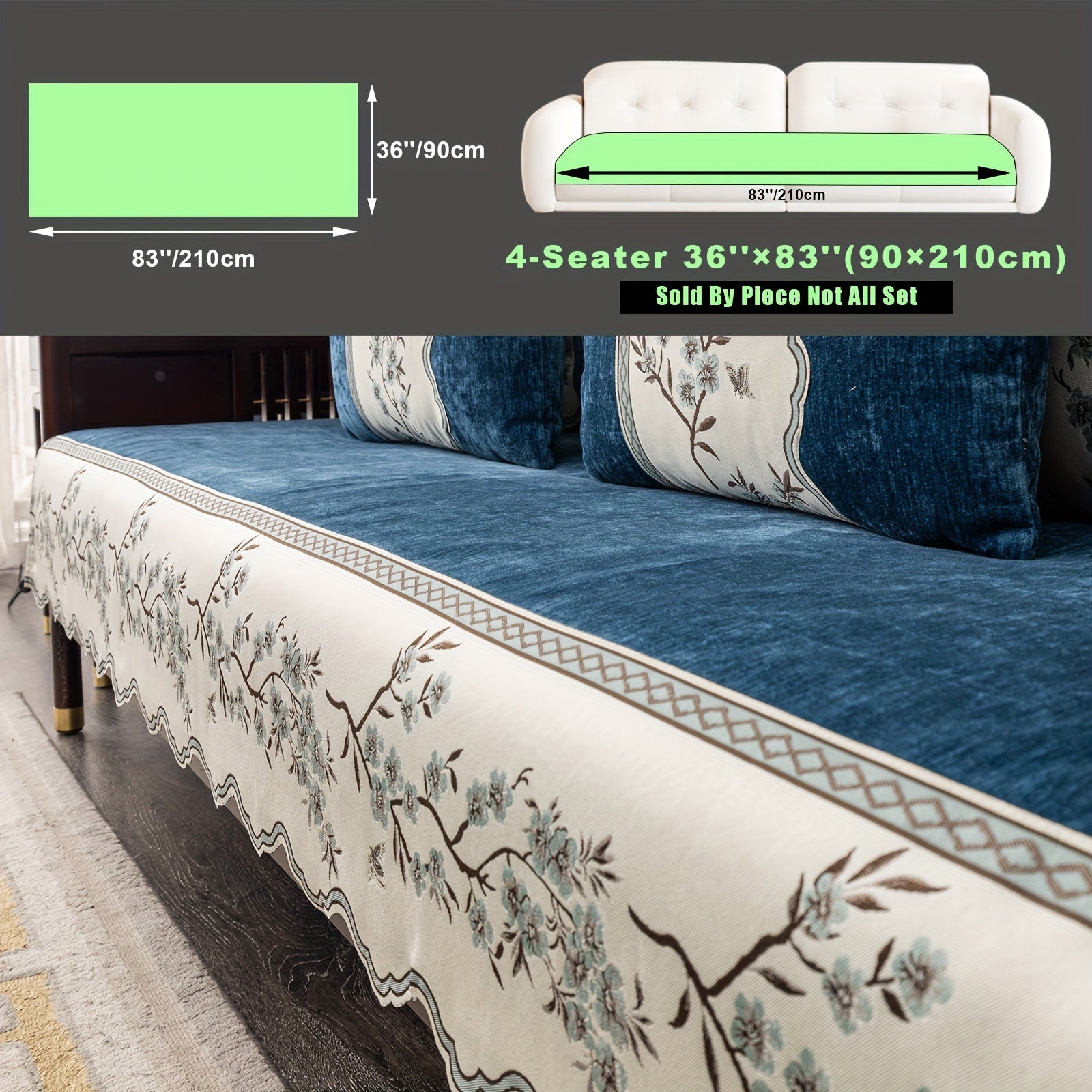 Чехол на диван с цветочным узором для всех сезонов с подушками и защитными чехлами для подушек для гостиной, спальни, офиса