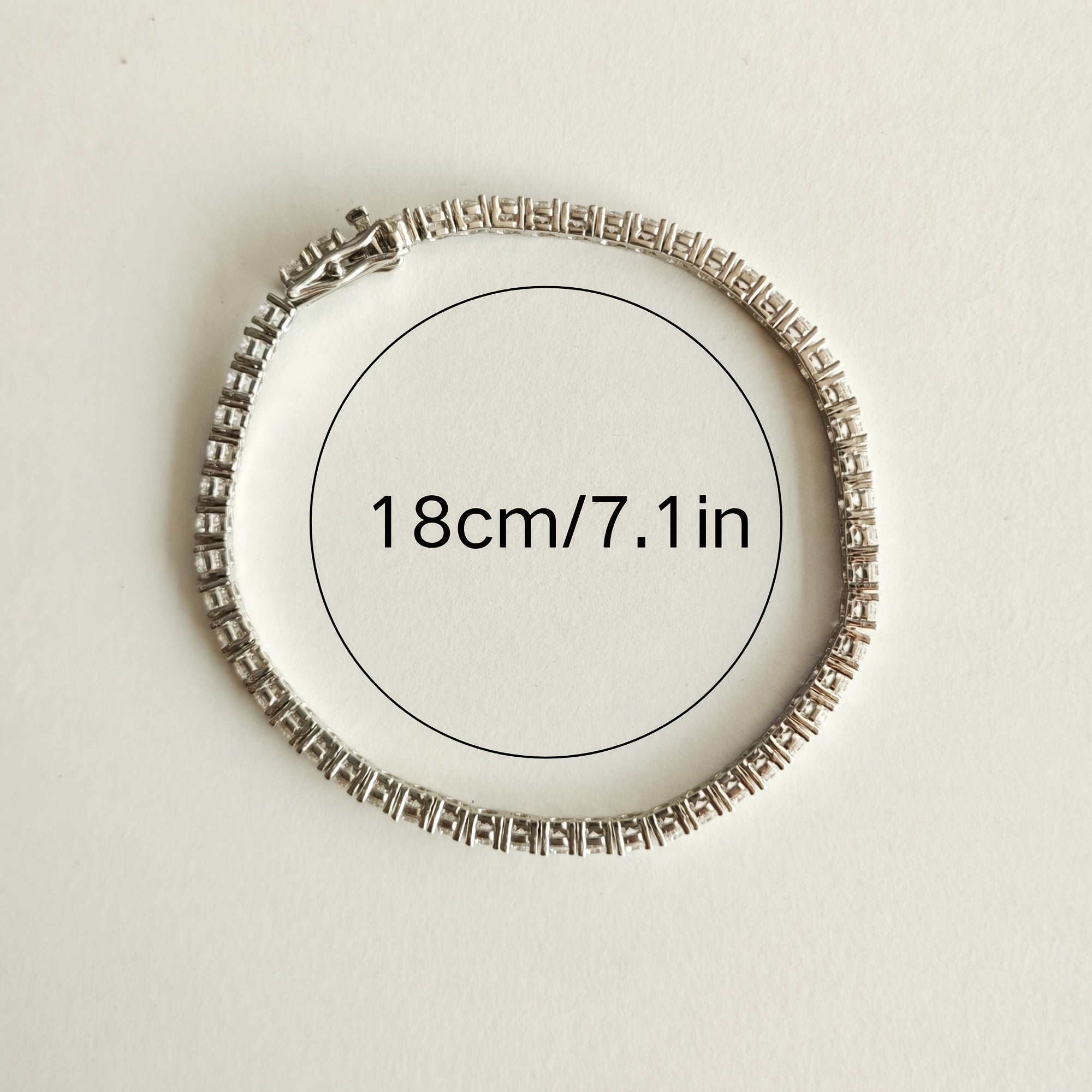 Silver Tennis Bracelet with 0.1 Carat D-Grade White Moissanite December Birthstone Platinum Plated