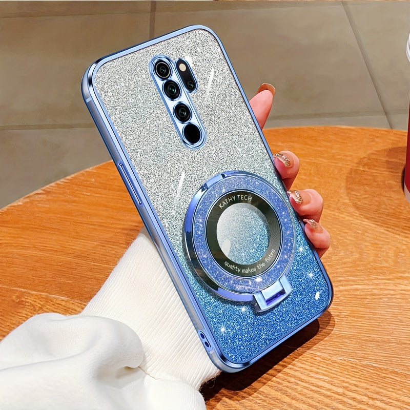 Glitter Magnetic Suction Phone Case for Redmi Note Series TPU Drop Proof