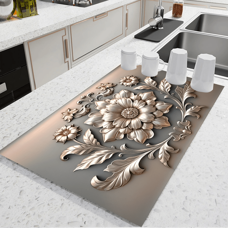 Yevropa yordamli peony gullari pechka qoplami, sirpanmaydigan rezina tagi, oshxona dekoratsiyasi