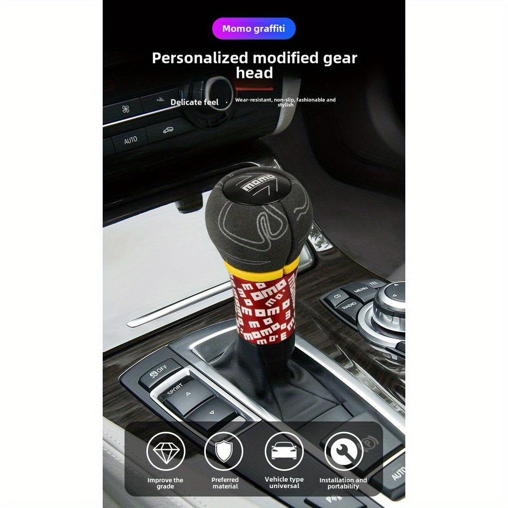 Car Aluminum Manual Gear Shift Knob Graffiti Style Universal Refit Tool