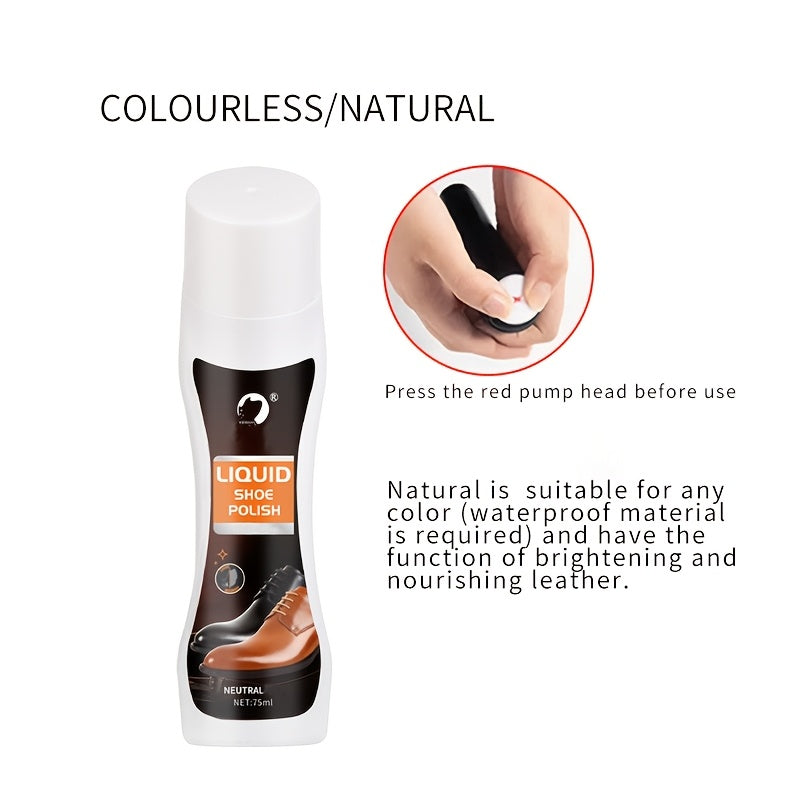 Leather Shoe Polish Kit with Brush Black Brown Colorless Shoe Dye