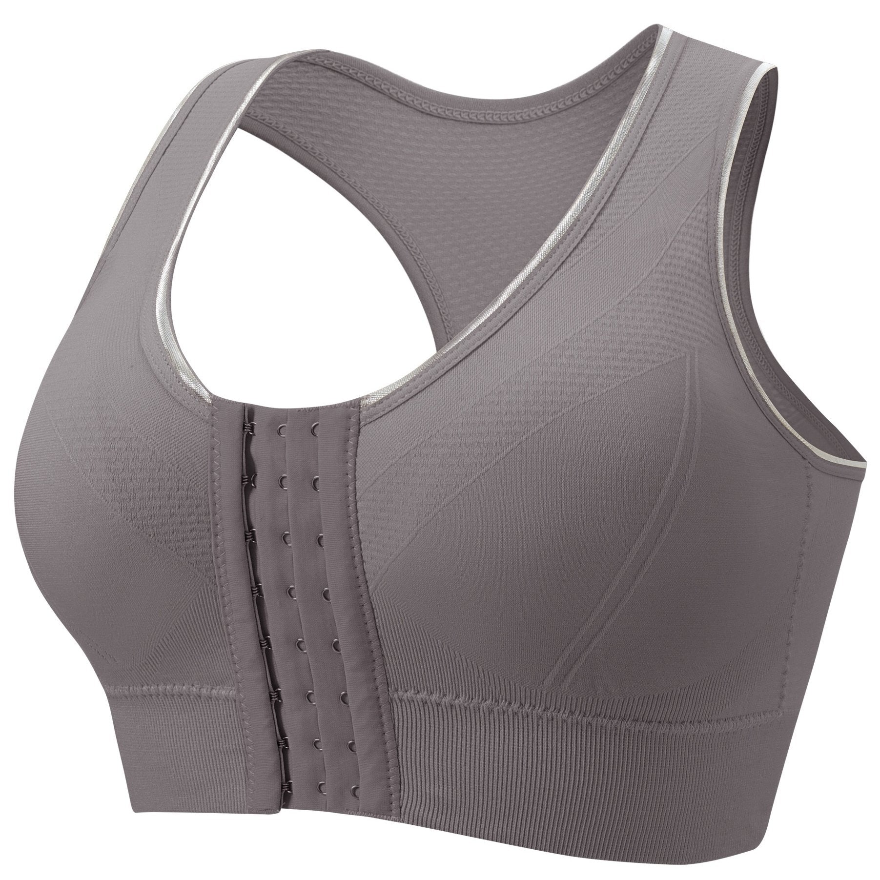 Plus Size Sports Bra Wire-Free Front Closure Breathable Yoga-Ready