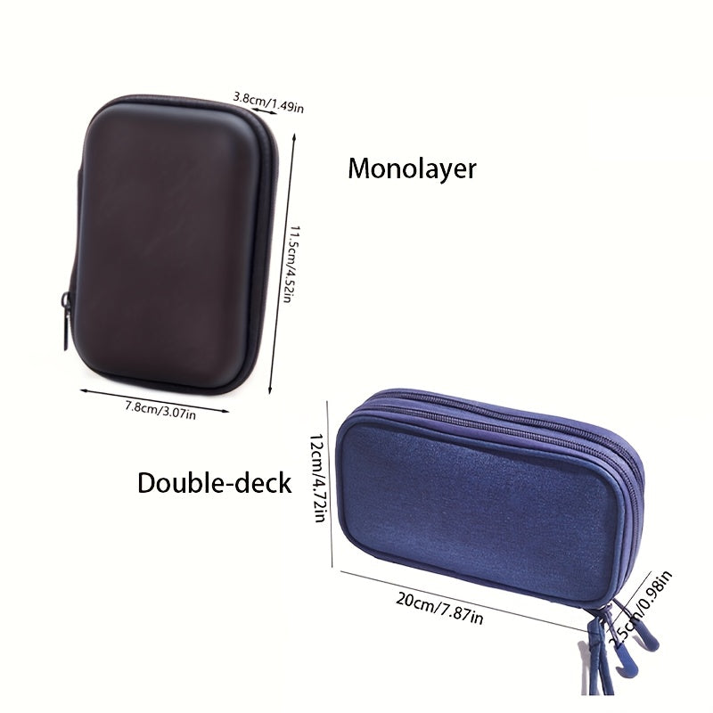 Bolsa portátil organizadora de cables con cremallera para cargadores y auriculares