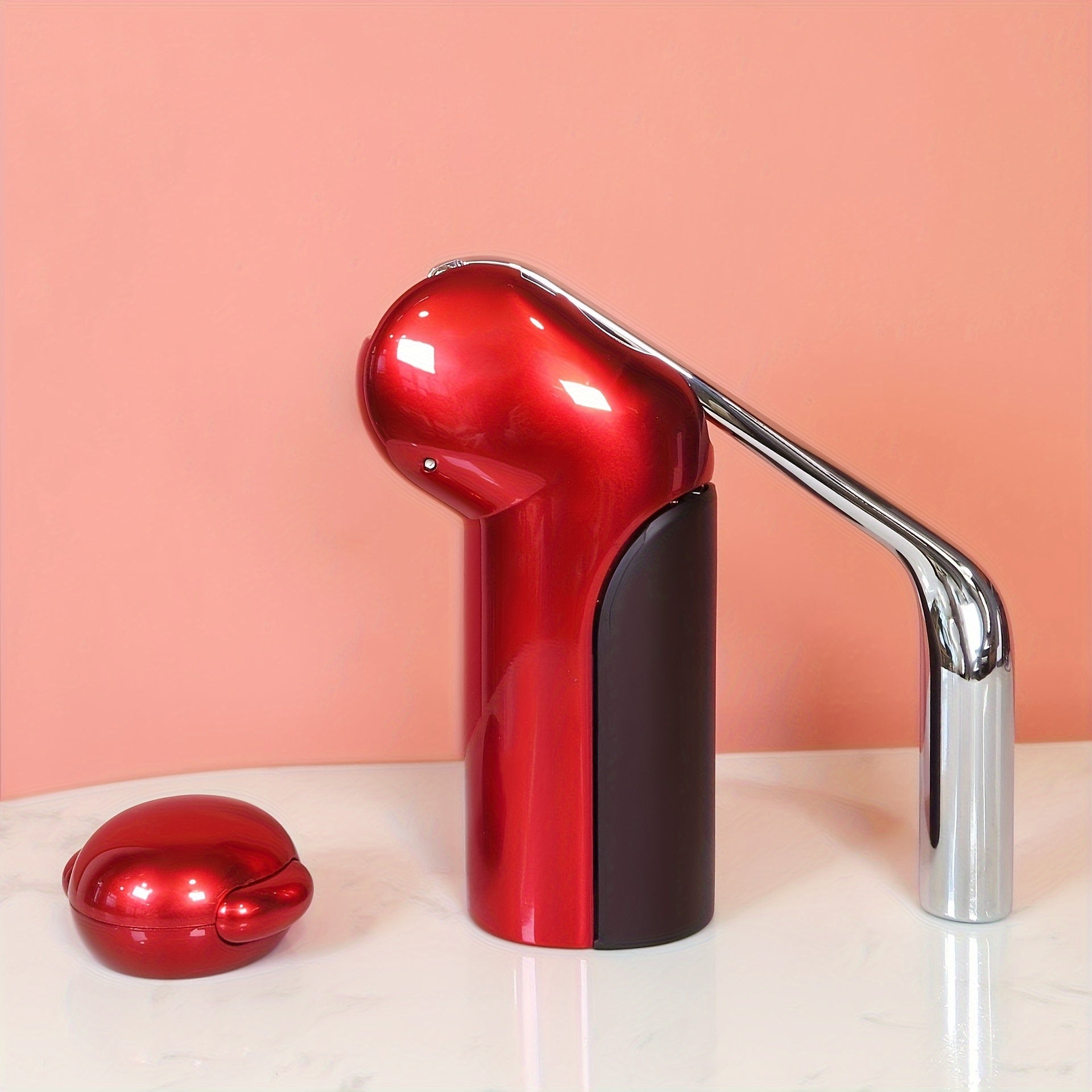 Red ABS Wine Bottle Opener with Paper Cutter Manual Lever Kitchen Tool