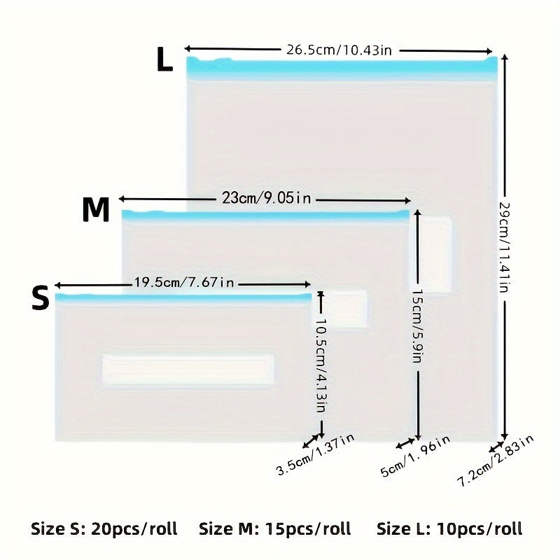 Reusable Storage Bags Set 45/20/30/40 for Fruit Grain Vegetable Meat with Zippered Fresh-Keeping Bags Kitchen Organizer