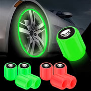4/8 Pcs Fluorescent Skull Tire Valve Covers Night Glow Car Motorcycle Truck Bicycle