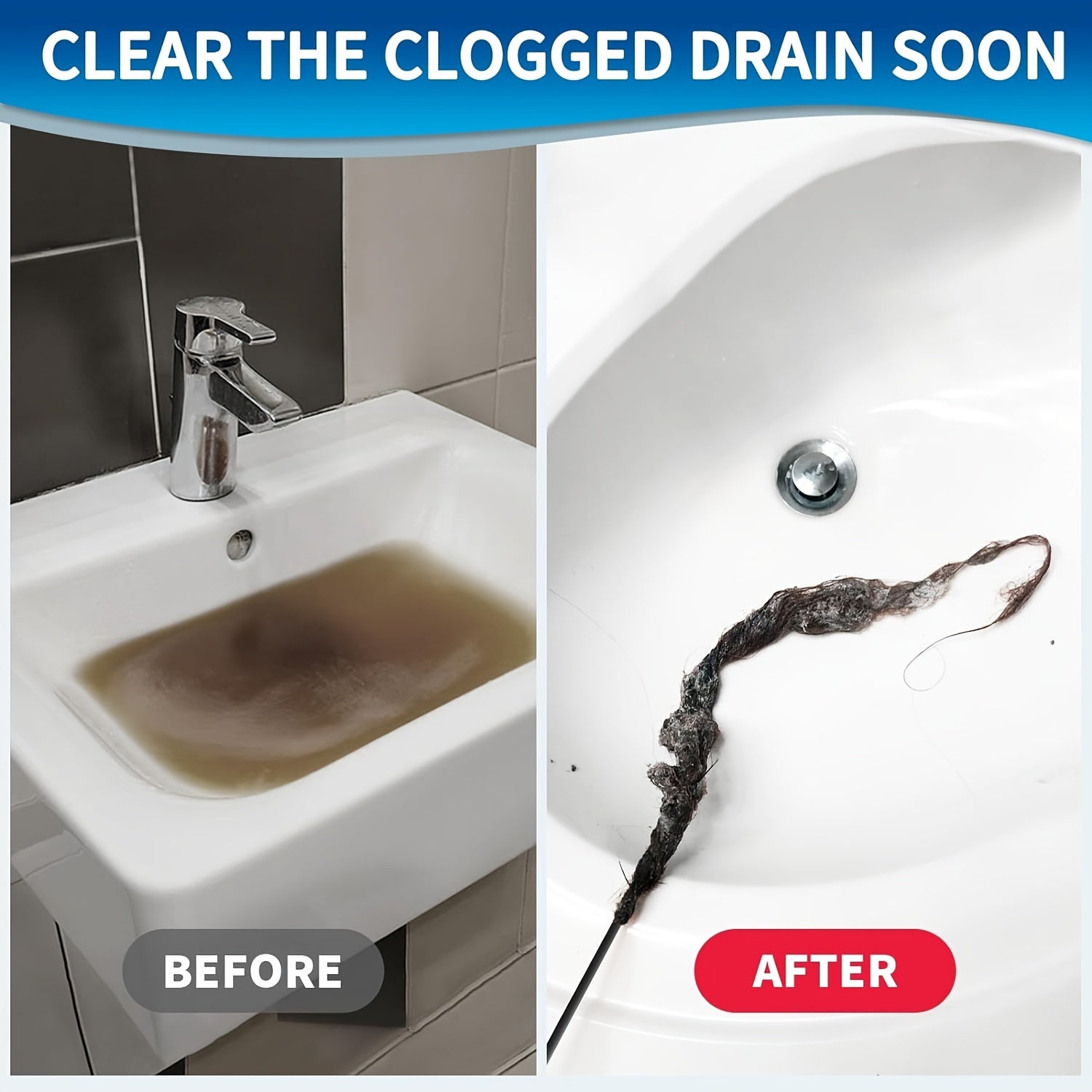 Set of 3 Stainless Steel Drain Clog Remover Hooks Nylon Coated for Bathroom Sink Bathtub Shower