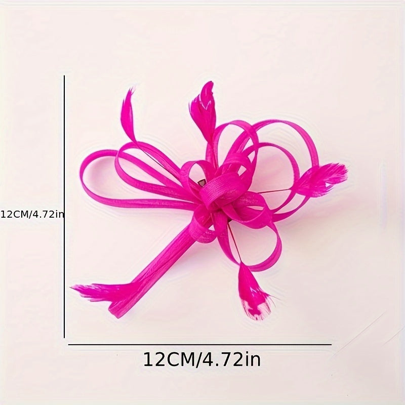 Sombrero de estilo vintage con fascinator para mujer con velo de plumas para bodas y fiestas