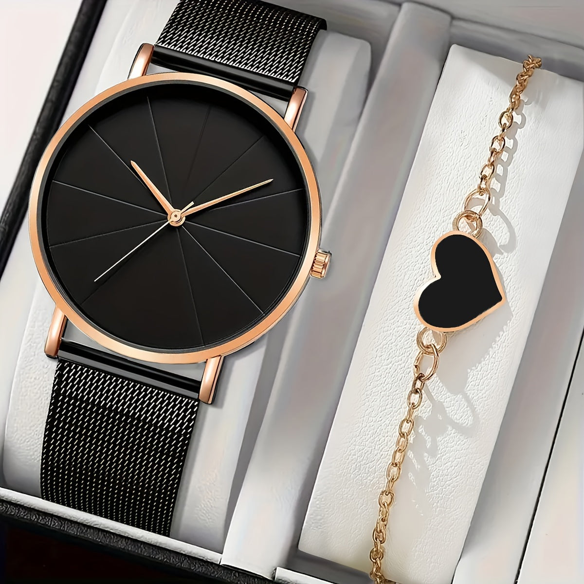 Casual Style Watch and Jewelry Set Digital Display Quartz Silicone Band Shock-Resistant