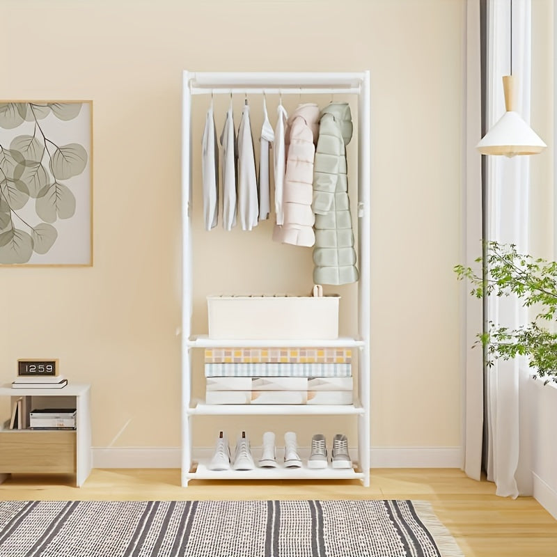 5-Tier Metal Coat Rack Stand with Rust-Resistant Finish for Clothing and Shoes