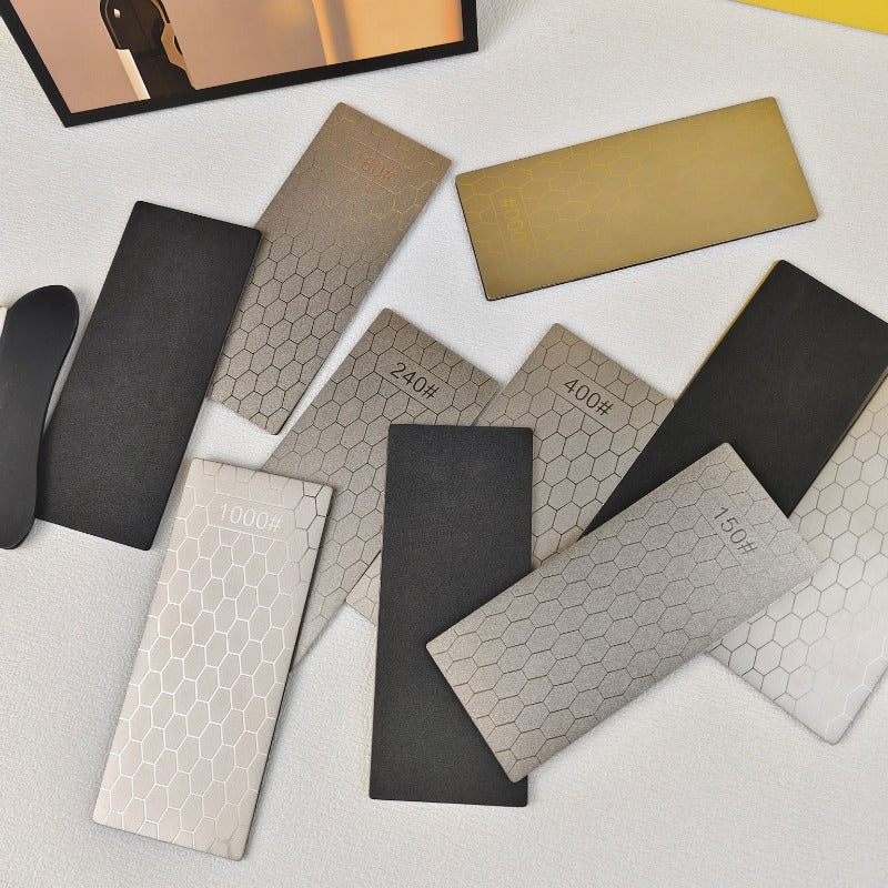 9pcs Honeycomb Diamond Grinding Pads for Knife and Scissor Sharpening Non-slip Base
