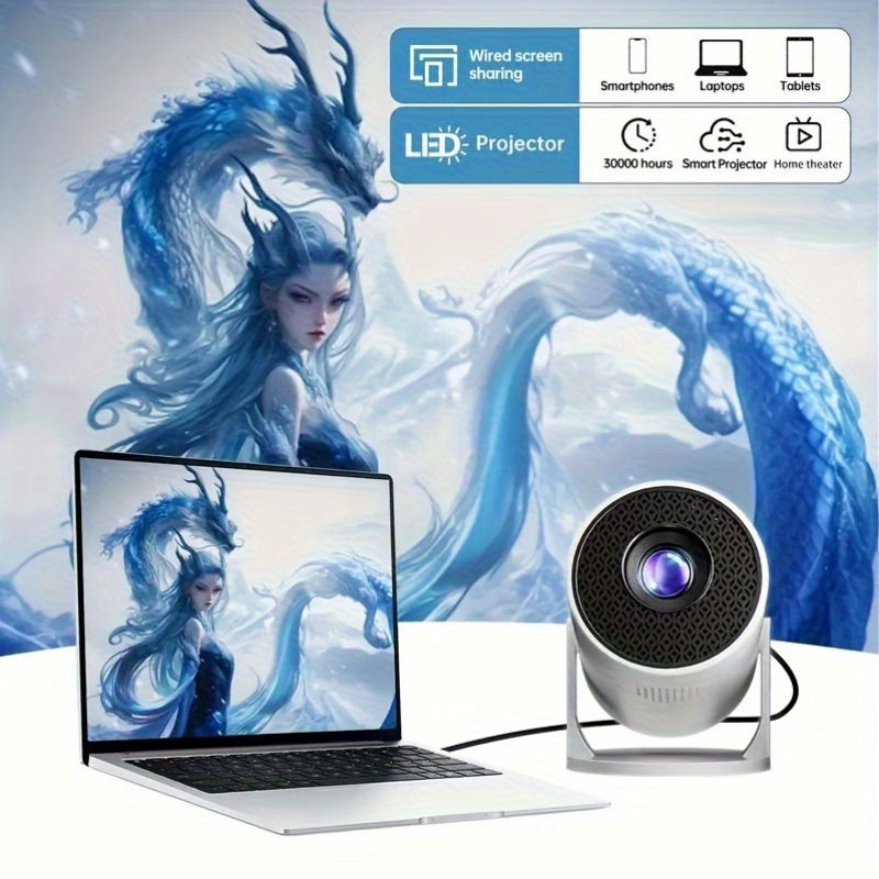 Проектор для домашнего кинотеатра для внутреннего и наружного кемпинга с совместимостью HDMI и USB