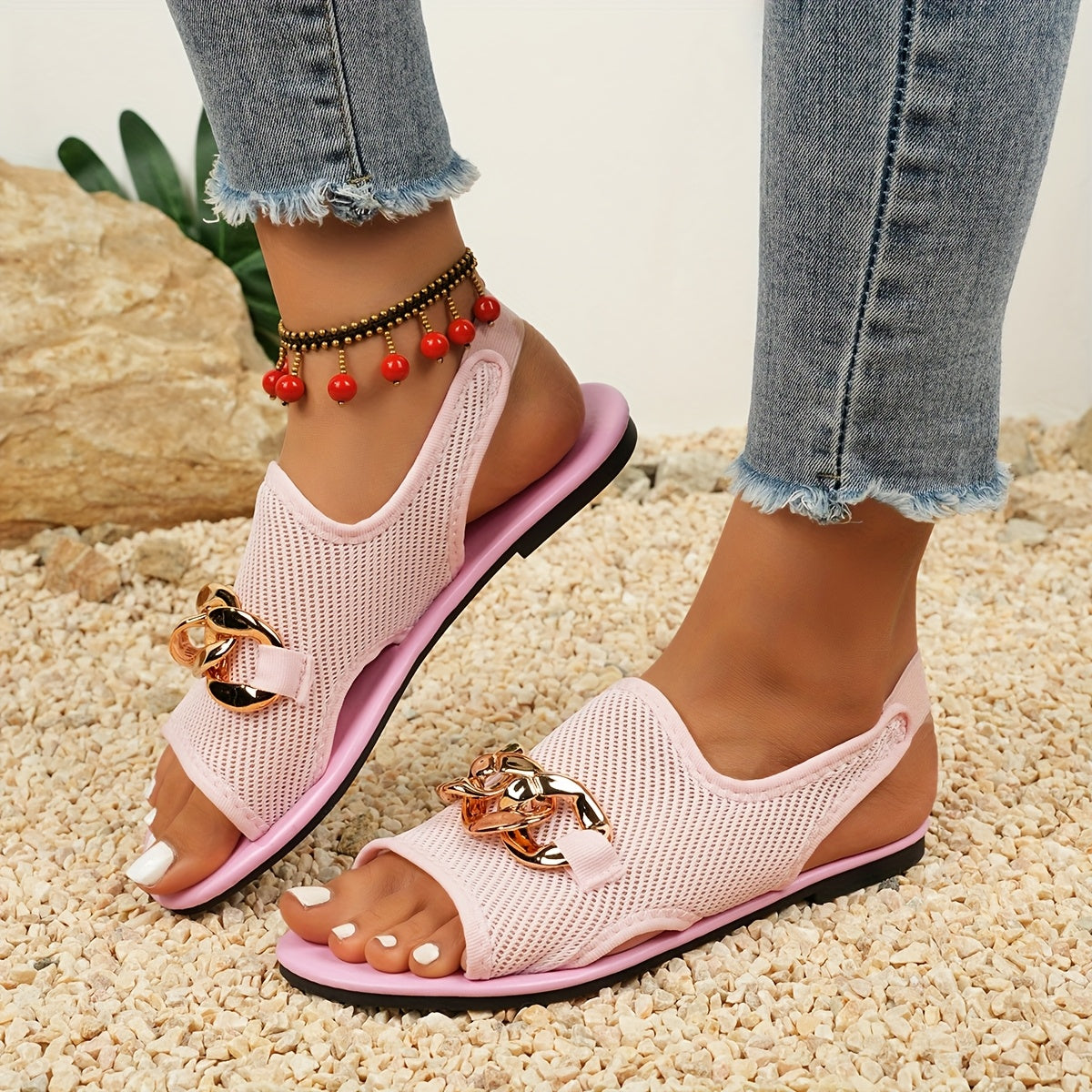 Women's Summer Breathable Mesh Casual Sports Sandals Lightweight Flip Flops