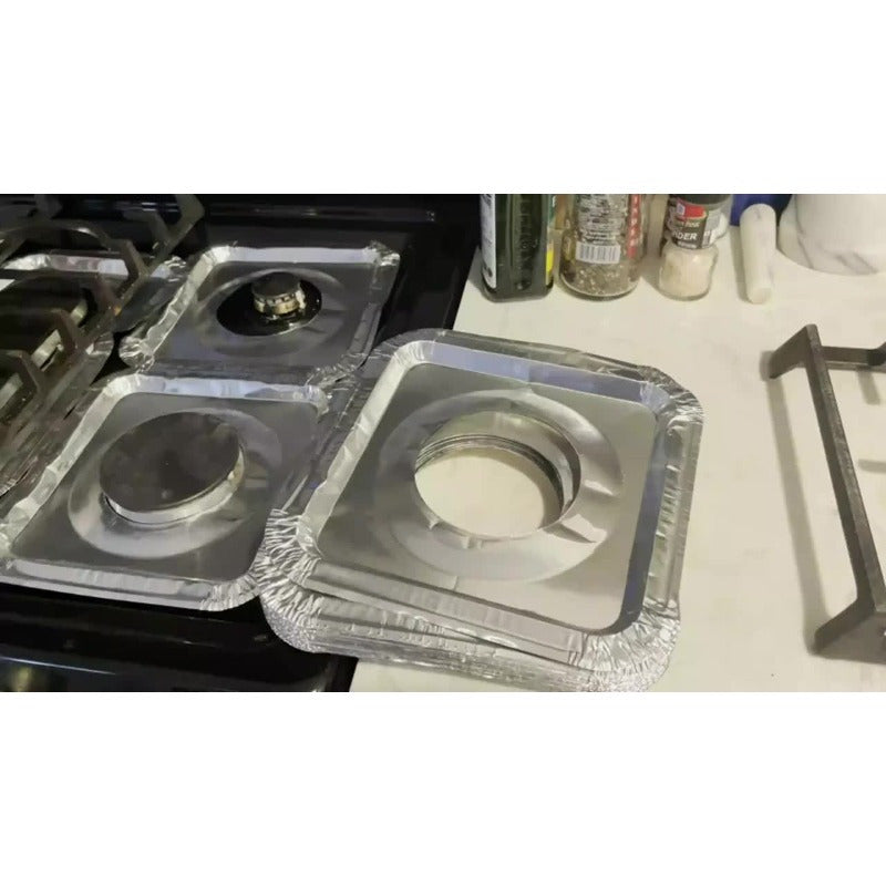 Heavy-Duty Aluminum Foil Stove Burner Covers Pack of 10 30 50 Square Disposable Gas Liners 21.59cm