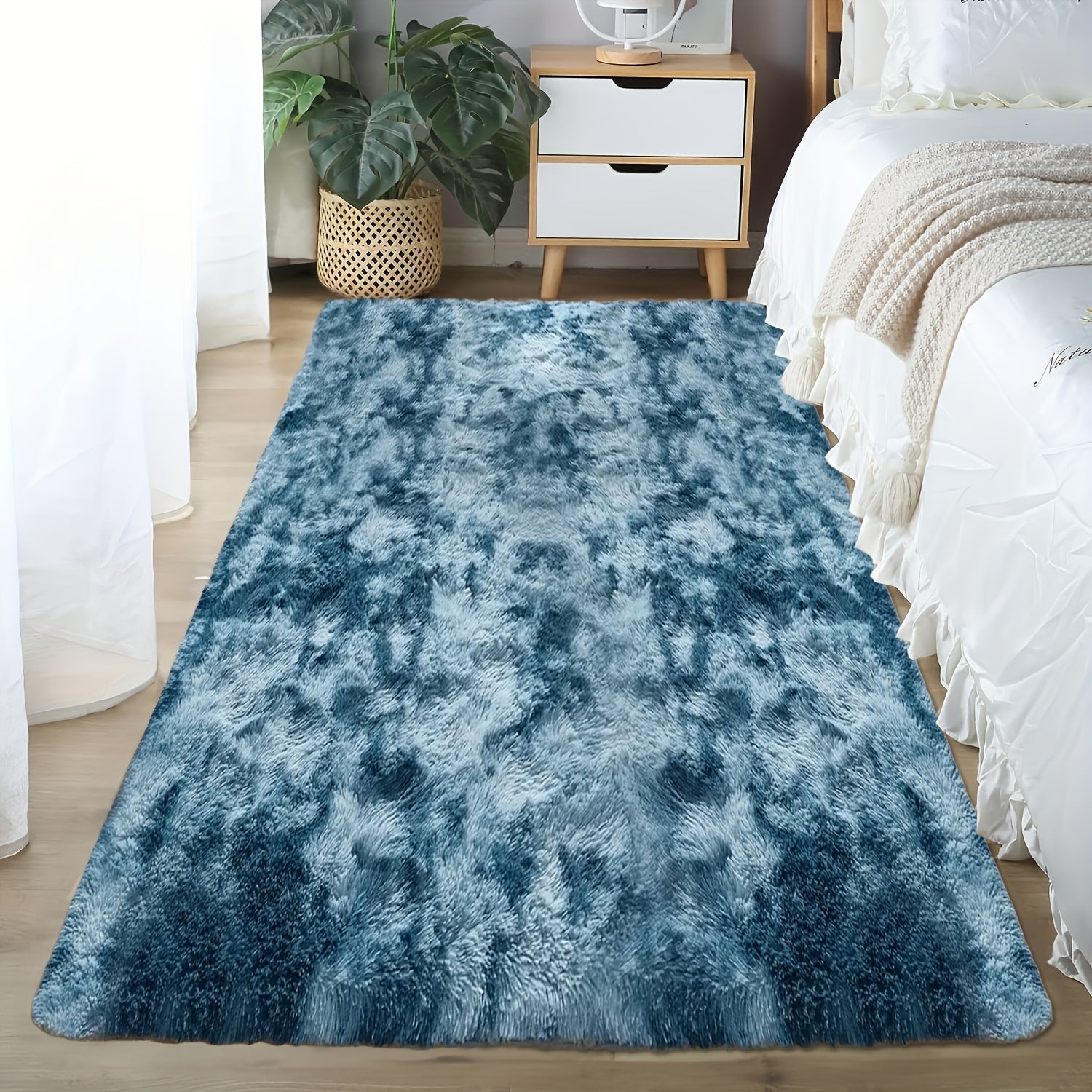Soft Plush Drum Carpet Area Rug Non-Slip Washable Fabric Bedroom Living Room Dorm Decor
