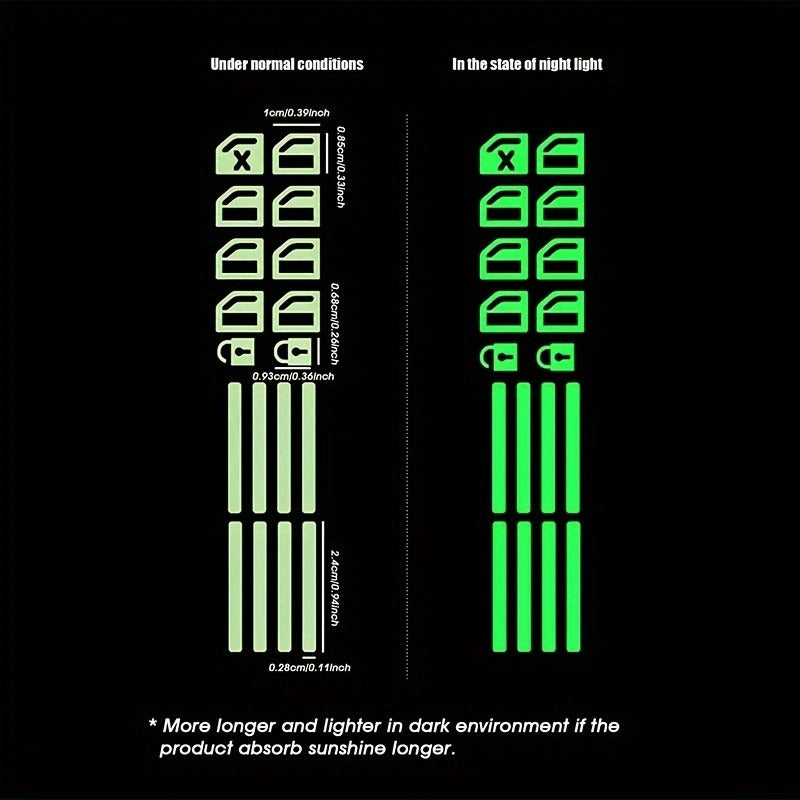 Avtomobil ichki o'rindiq kaliti decal stiker yoritgichli o'z-o'zidan yopishadigan yashil ko'k apelsin
