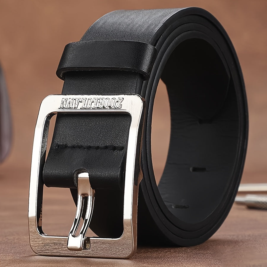 Unisex Denim Belt with Gold Buckle Casual Retro Style for Men and Women