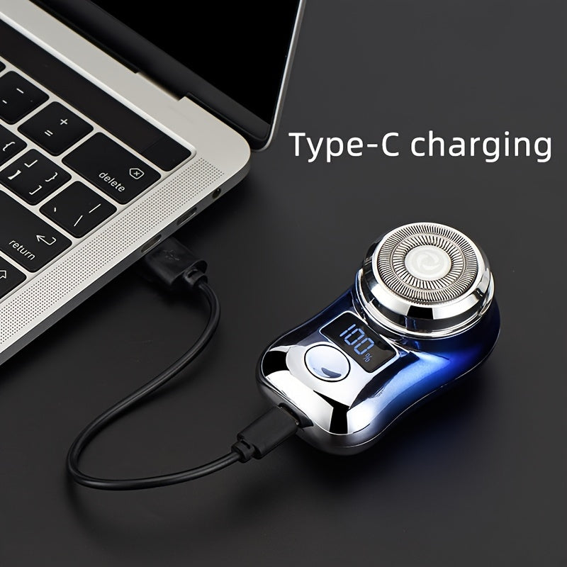 Мужская электробритва портативная USB-заряжаемая с цифровым дисплеем для путешествий