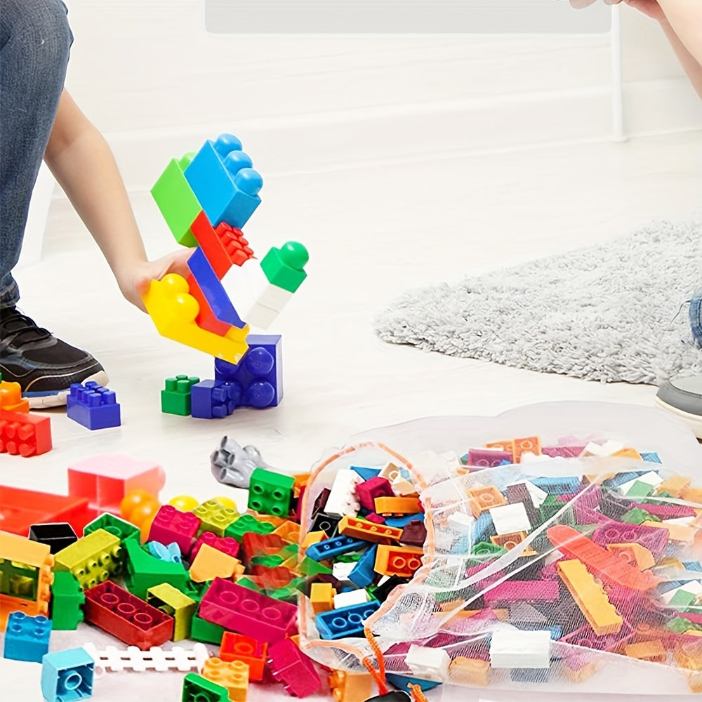 16 ta Mesh kichik saqlash sumkasi 3 o'lchamda, o'yin xonasini tartibga solish uchun qayta ishlatiladigan tortma sumkalar