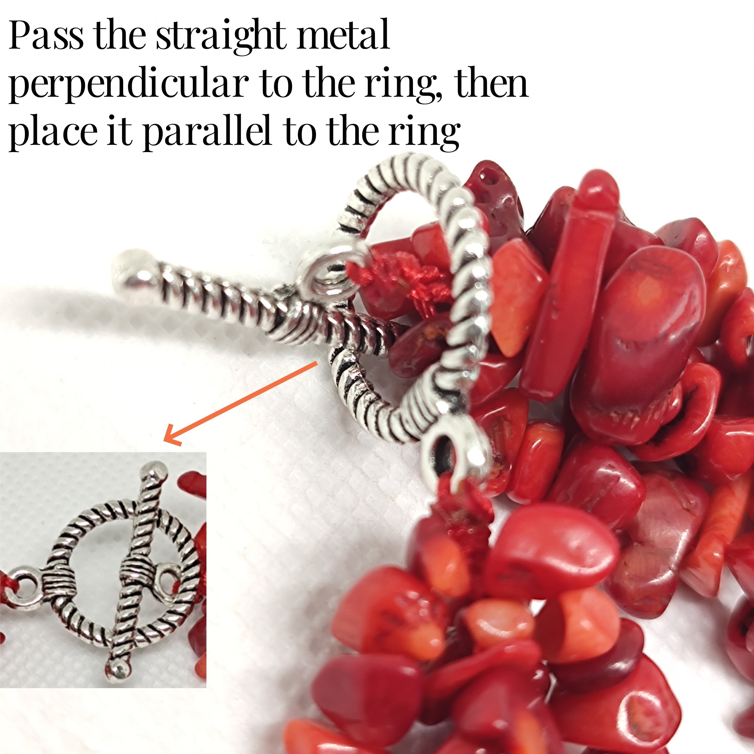 Women’s Natural Red Coral Chip Bead Necklace for Weddings and Parties