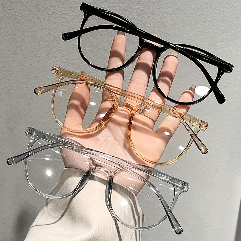 Unisex Clear Lens Glasses Round TR Frame Casual Computer Fashion Decorative