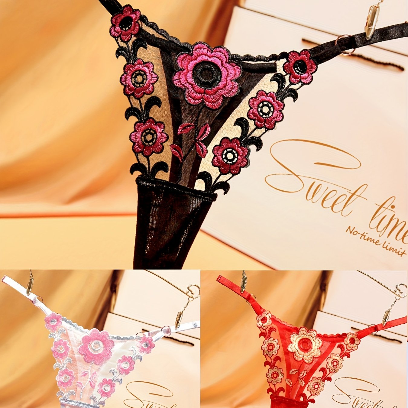 Women's Mesh Thong Underwear Pack of 3 Slim Fit Breathable Spicy Color