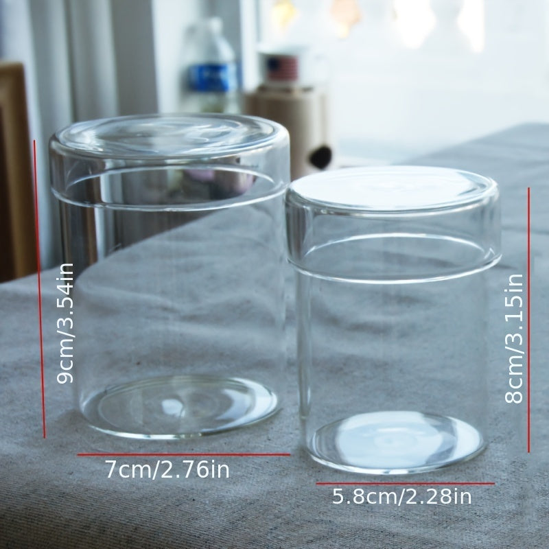 Set of Borosilicate Glass Storage Jars with Airtight Lid for Snacks and Jewelry
