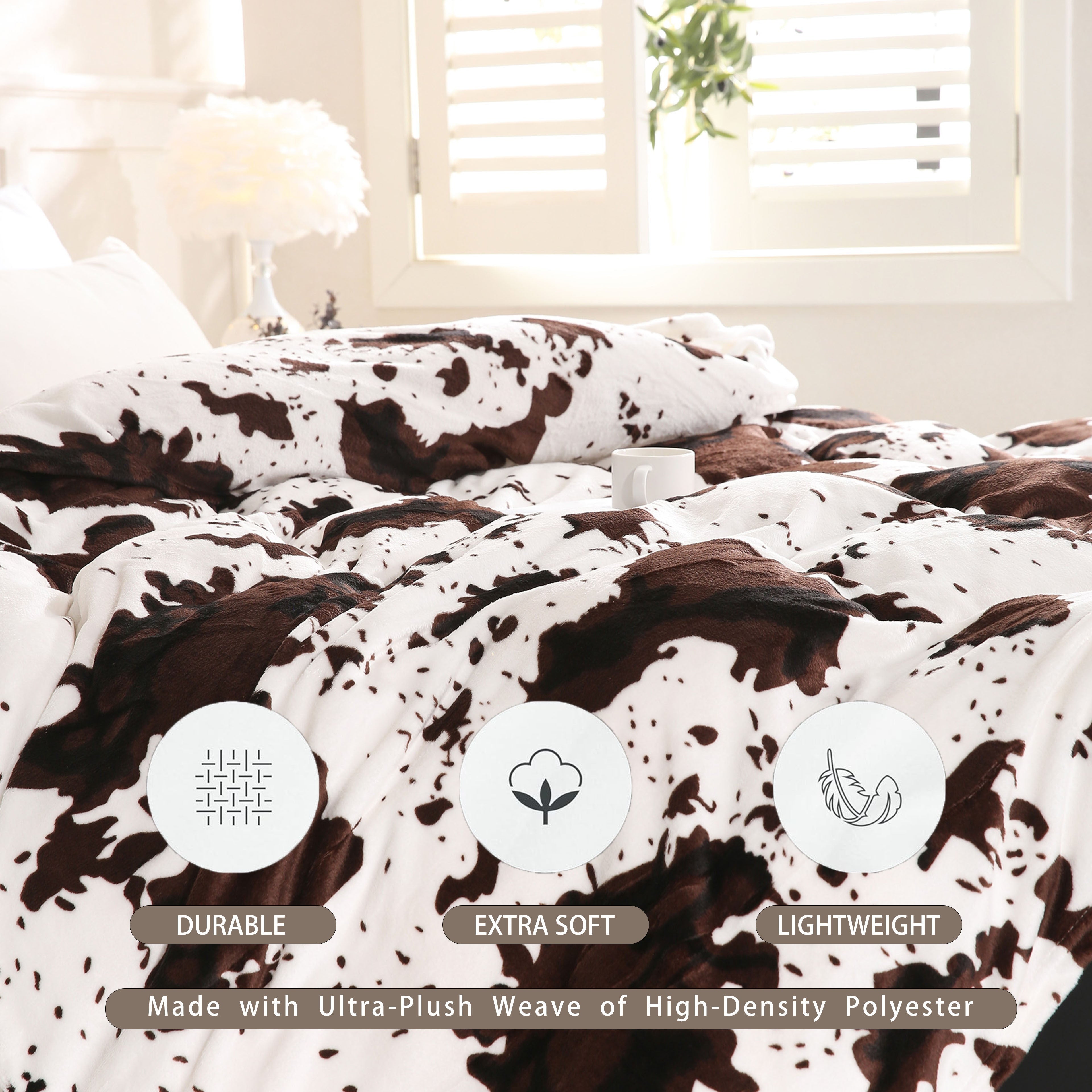 Christmas Cow Pattern Blanket 200g Single Bed Cozy Warmth