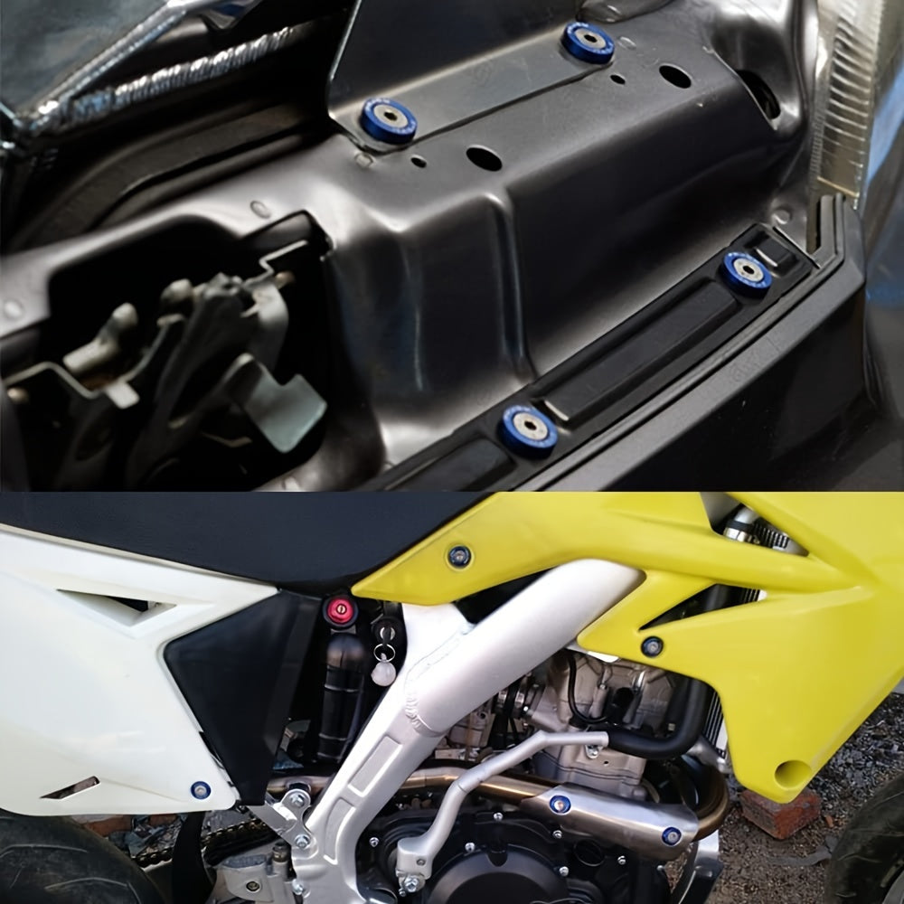 Juego de 20 tornillos de aluminio M6 con arandelas kit de embellecimiento del compartimento del motor