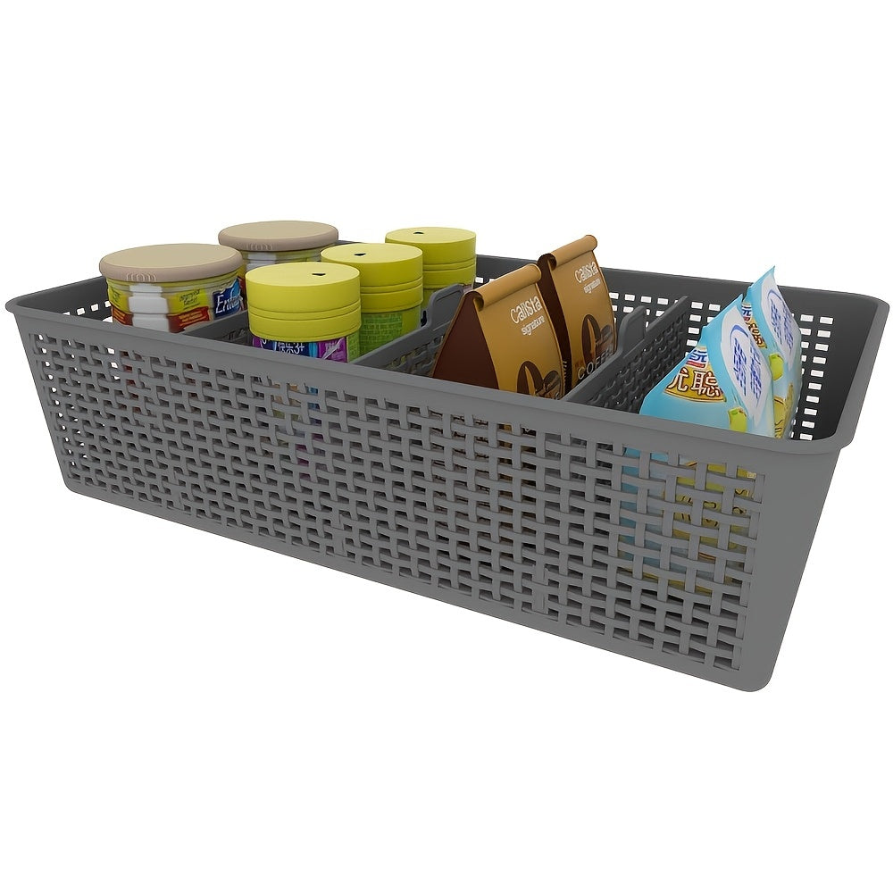 Multi-Purpose Woven Storage Box with Divider for Bathroom and Kitchen Cabinets 1-8 Pieces