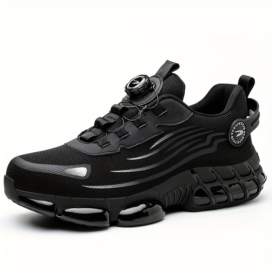 Men's Steel-Toe Work Shoes Puncture Resistant Slip-On Knit Fabric Upper