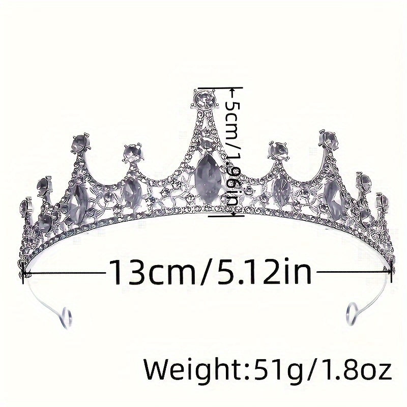 Girls Princess Tiara Headband with Flowers and Rhinestones for Halloween, Birthday, Cosplay